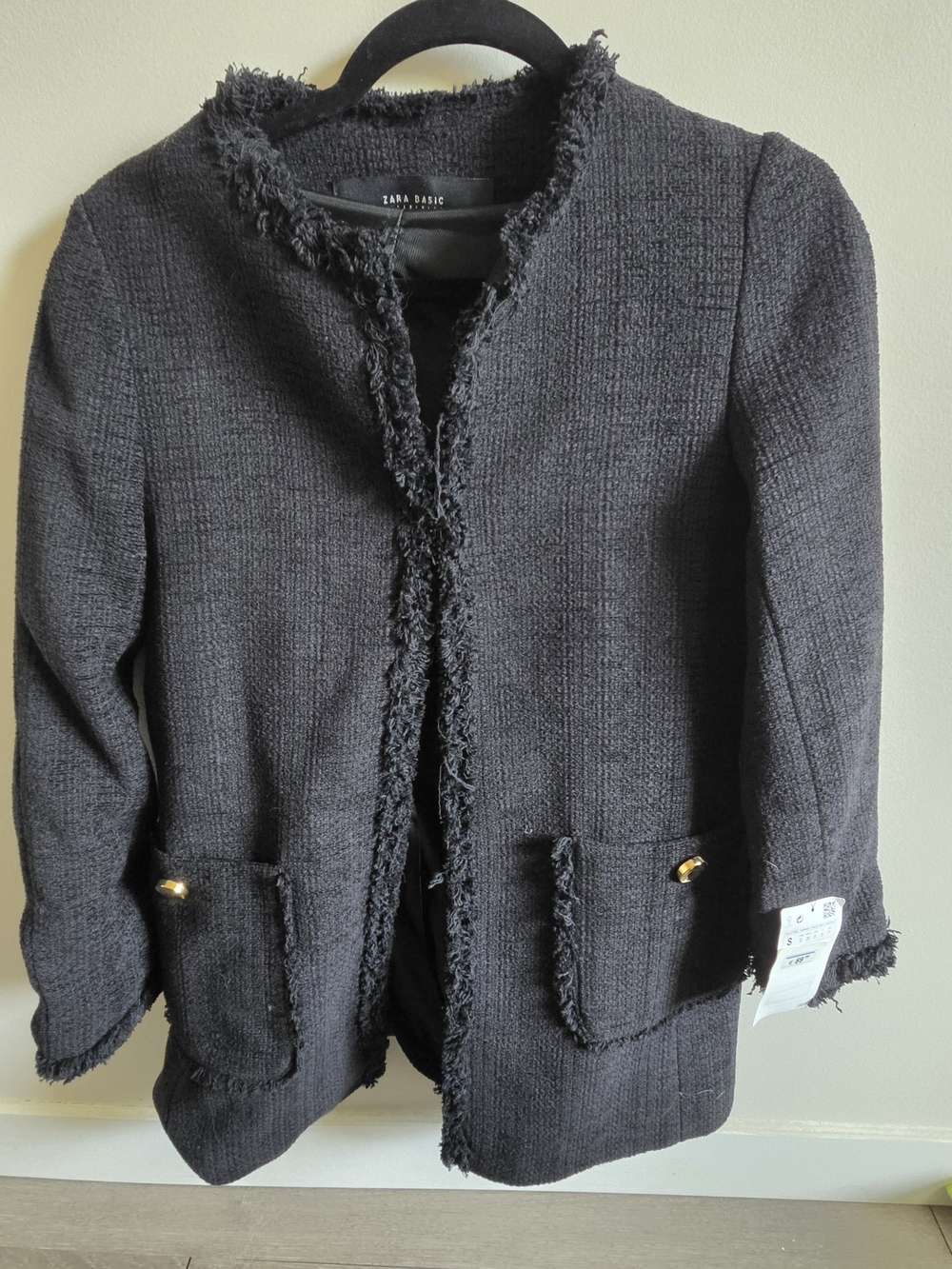 Zara Black Tweed Blazer - S